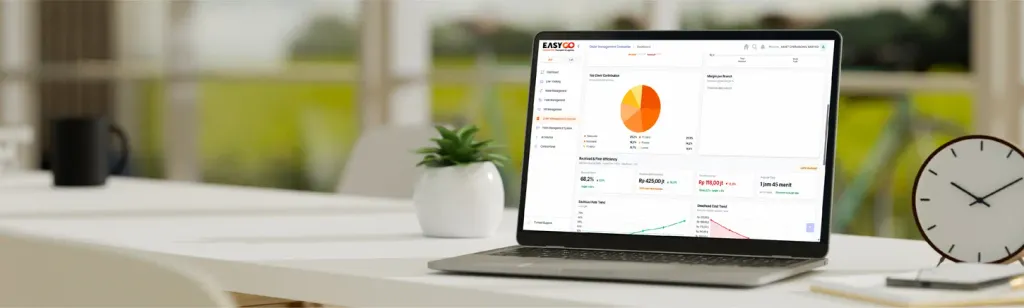 Dashboard Executive Summary EasyGo TMS dengan ringkasan kinerja di laptop