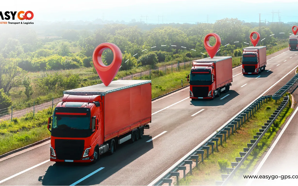 Truck image with gps on top of them
