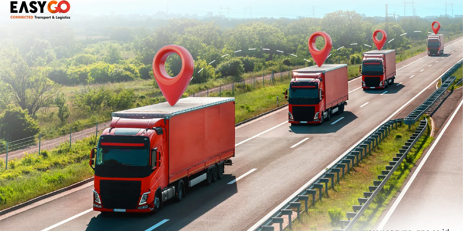 Truck image with gps on top of them